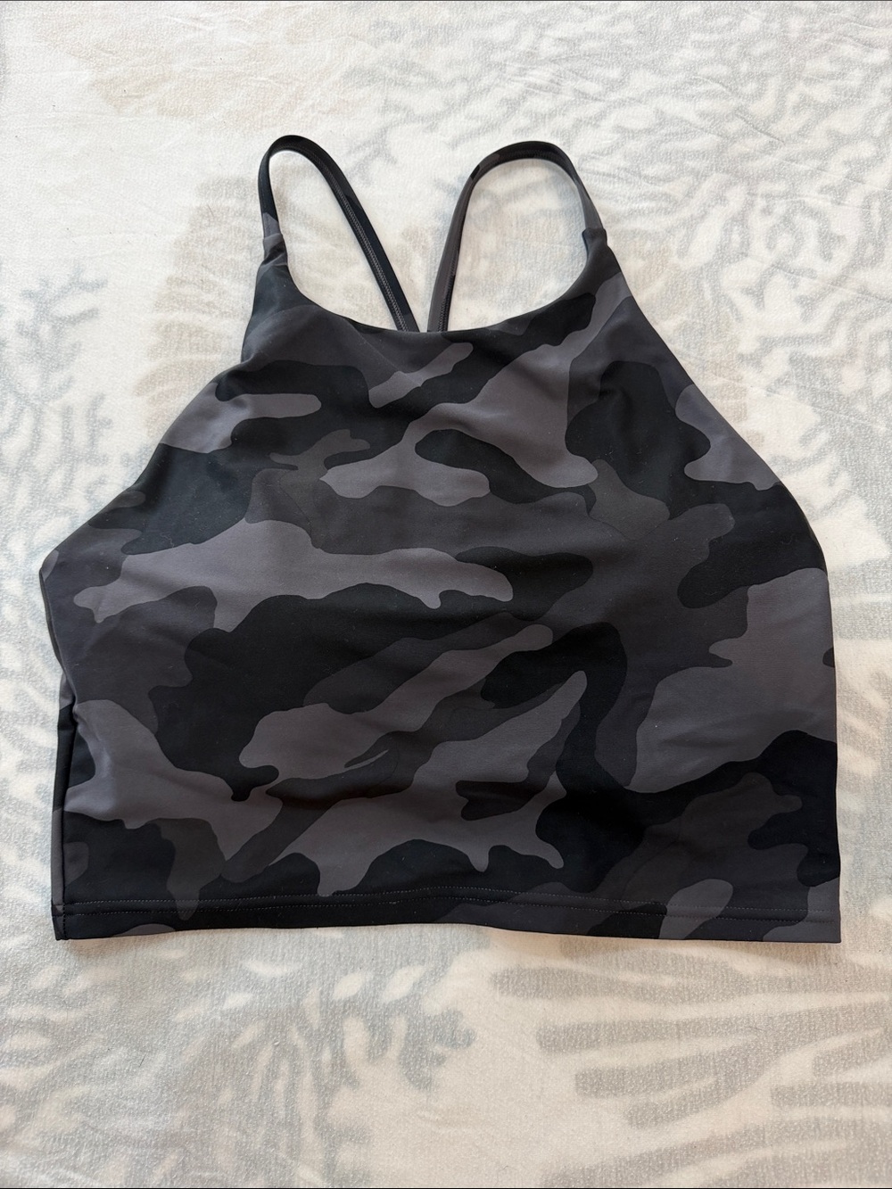 Old Navy Black & Gray Camo High-Neck Sports Bra